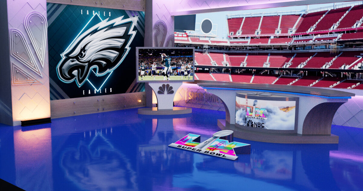 Super Bowl LX Stadion wird mit 3D-Design zum Übertragungsstudio