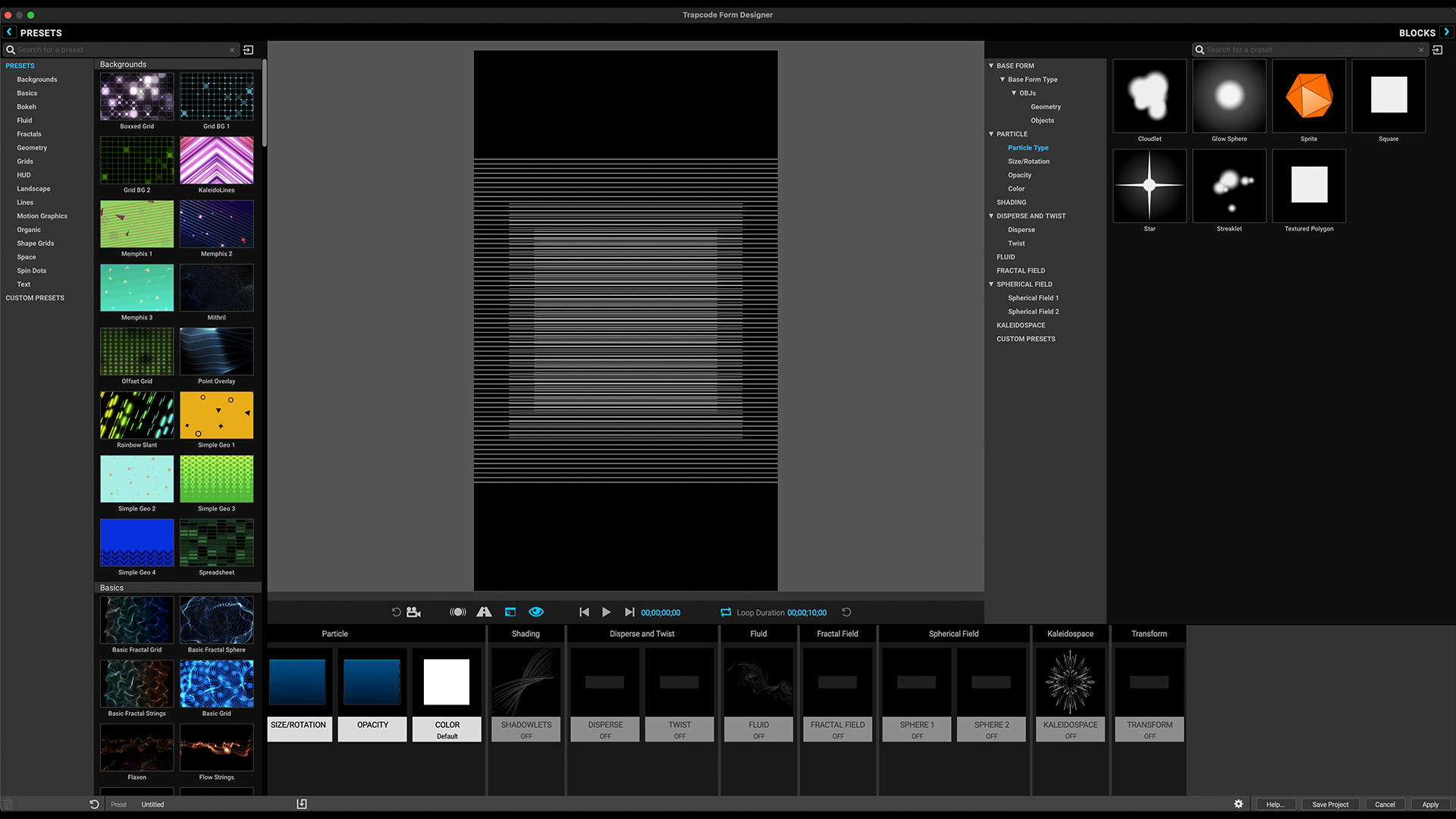 Trapcode Form, preview 2