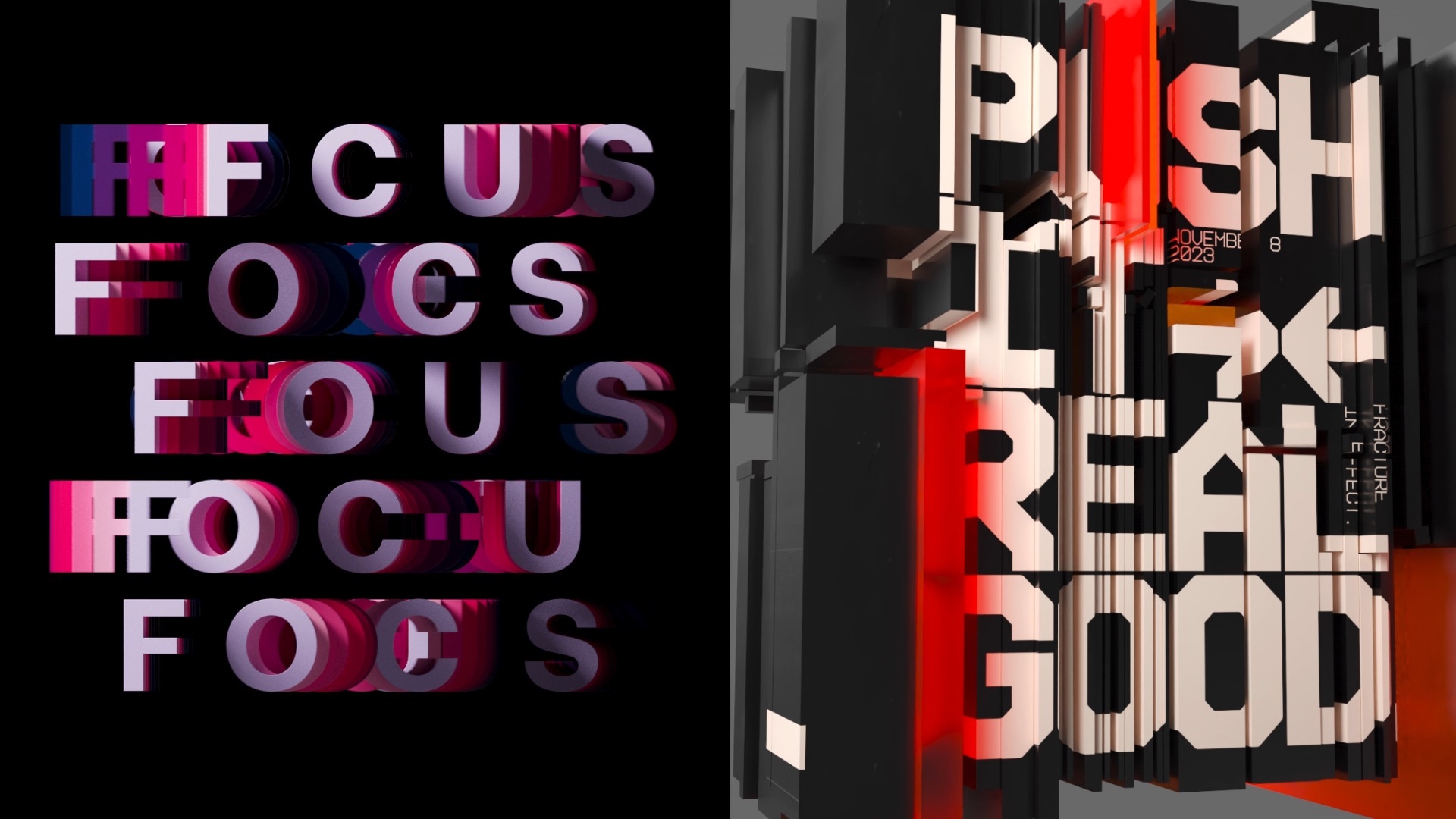 Kinetic typography in true 3D